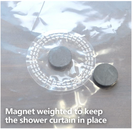 Perdea de duș fără cârlig YISURE, transparent, lățime 120 x înălțime 180 cm [6]