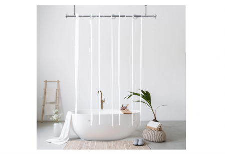 Sanitare si accesorii - Perdea de duș fără cârlig YISURE, transparent, lățime 120 x înălțime 180 cm