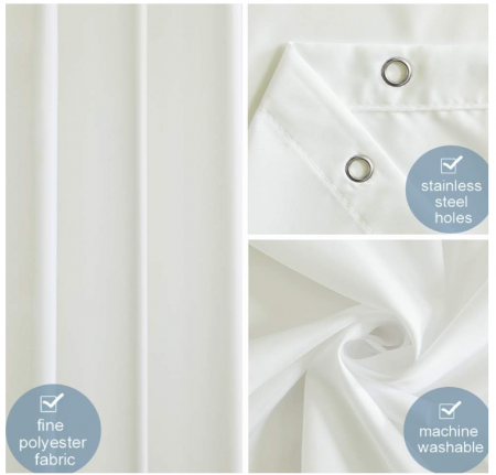 Perdea de duș Furlinic rezistentă la mucegai, impermeabilă, lavabilă, din poliester, 120x200cm [2]