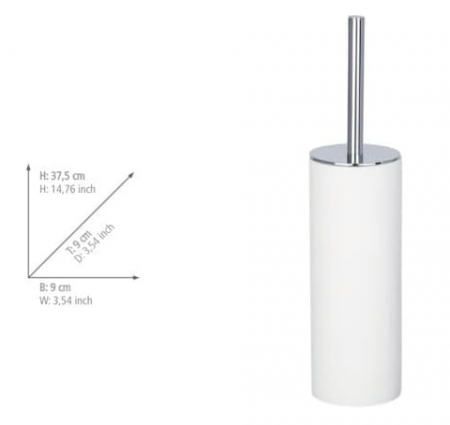 Perie WC cu suport WENKO Ida, 9 x 37.5 x 9 cm, Alb [1]