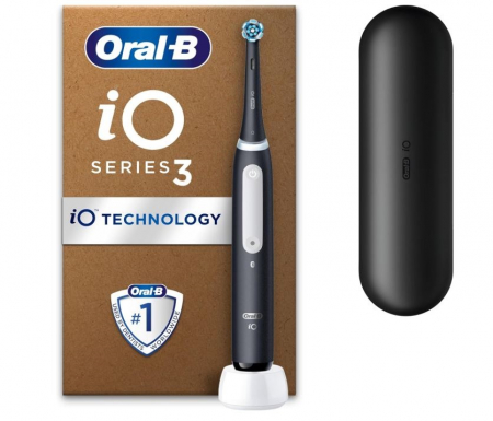 Igiena dentara - Periuță de dinți electrică Oral-B iO3, cu carcasa de depozitare, negru