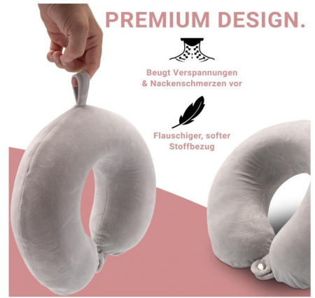 Perna de gat pentru calatorie HelloFeeling, spuma cu memorie, gri [4]