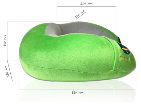 Perna de gat pentru calatorie UDREAM, ergonomica, spuma cu memorie, verde [4]