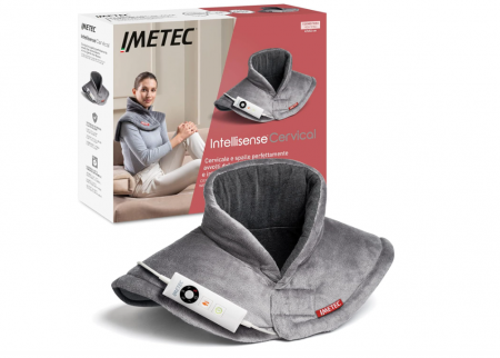 Textile si covoare - Pernă electrică de gat Imetec Intellisense, perna termica, 47 x 52 cm, gri
