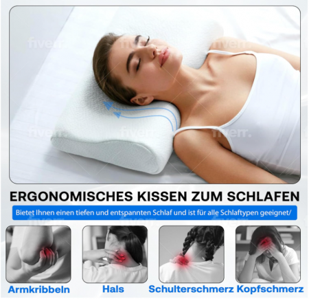 Pernă ortopedică ENGRUPPE 60 x 40 x 12 cm din spumă cu memorie, cu husă din bambus [6]