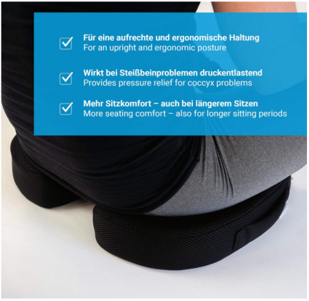 Perna ortopedica pentru sezut Ergotopia, negru [3]