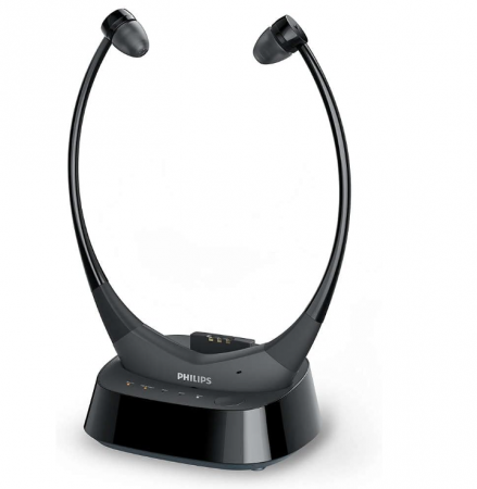 Philips E8005BK/10 Căști fără fir pentru televizor In-Ear cu conexiune digitală wireless, rază de 40 m [4]