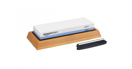 Piatra de ascutit cutite Amazon Basics, granulație dublă 1000/6000 cu bază de bambus antiderapant [0]