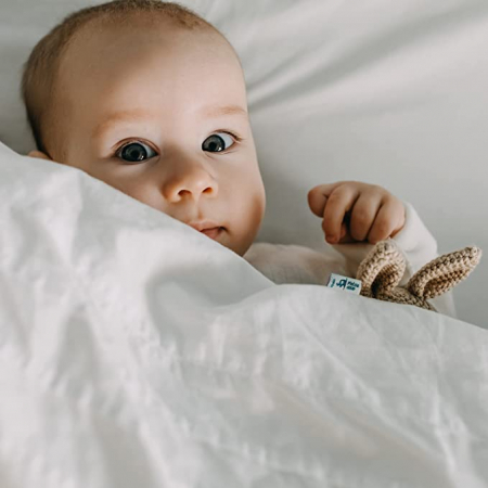 PIELSA Păturică pentru pătuț 100x120, igienică și respirabilă, toamnă-iarnă ALB NOU [3]