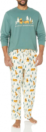 Pijama Amazon Essentials pentru bărbați cu Winnie de Pluș, din bumbac, Marimea L [6]