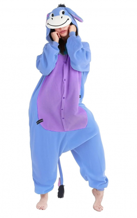Pijama tip salopeta pentru adulti, model magar Eeyore din Winnie-the-Pooh, marime L [0]