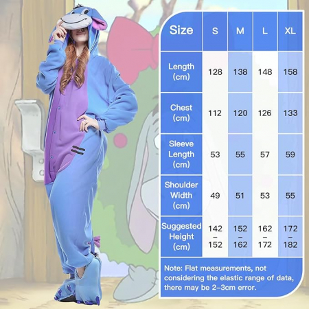 Pijama tip salopeta pentru adulti, model magar Eeyore din Winnie-the-Pooh, marime L [2]
