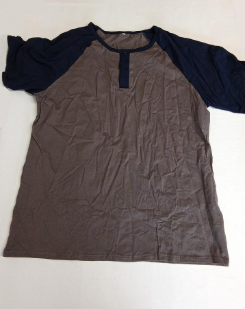 Pijamale cu maneca scurta pentru barbati, 100% bumbac, gri/albastru, 2XL [1]