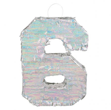 Bacanie - Pinata pentru zile de nastere Boland, numarul 6, 40 x 28 x 8 cm