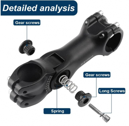 Pipa ajustabila pentru ghidon de bicicletă Getyjoe, 31.8 x 120 mm, 0-60 de grade [3]