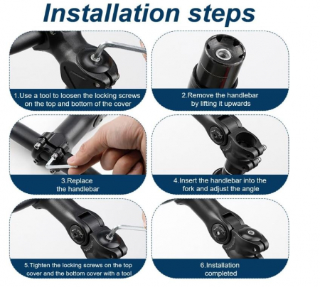 Pipa ajustabila pentru ghidon de bicicletă Getyjoe, 31.8 x 120 mm, 0-60 de grade [5]