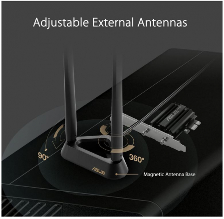 Placa de retea ASUS PCE-AXE59BT, AX5400, Wi-Fi 6E, Bluetooth 5.2 [9]