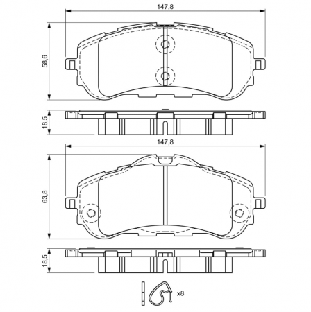 Plăcuțe de frână punte față Bosch BP1709 [1]