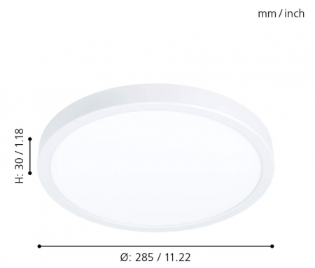 Plafoniera EGLO Fueva 5 LED, Diametru 28,5 cm, alb cald [4]