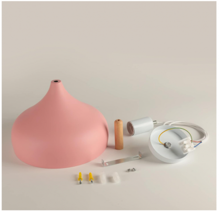 Plafoniera LED retro iDEGU, stil scandinav, E27, 24 cm, roz [7]