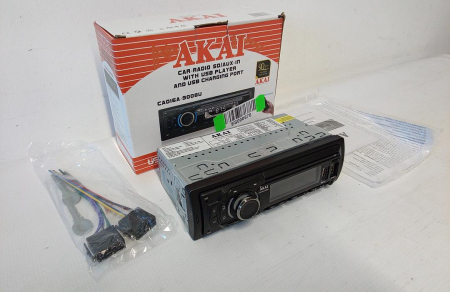 Player auto multi-media AKAI CA016A-9008U, Bluetooth, Radio FM, afisaj LED, conector ISO [1]