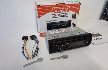 Player auto multi-media AKAI CA016A-9008U, Bluetooth, Radio FM, afisaj LED, conector ISO [3]