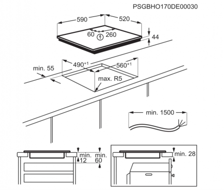 Plită cu inducție Electrolux LIT60336, 3 zone, Touch Control Negru 60cm [8]