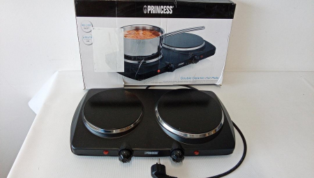 Plită electrică dublă ceramică Princess 303021, 16 și 19 cm, 800 și 1200 W, Negru [1]