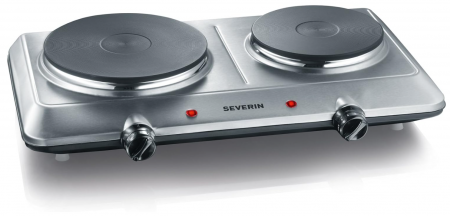 Plita electrica dubla SEVERIN DK 1014, 2500W, otel inoxidabil [0]