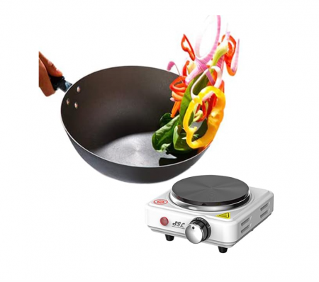 Plită electrică portabilă cu un ochi, pentru camping, 500 W, alb [6]