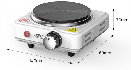 Plită electrică portabilă cu un ochi, pentru camping, 500 W, alb [3]