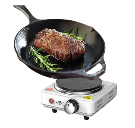 Plită electrică portabilă cu un ochi, pentru camping, 500 W, alb [7]