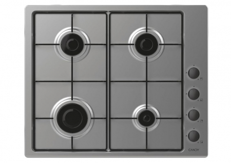 Plita incorporabila Candy CHW6LBX, Gaz, 4 Arzatoare, Aprindere electrica, 59.5 x 51 x 8 cm, Inox [0]
