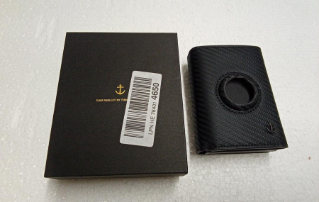 Portofel cu compartiment pentru Airtag TIMOXI, protectie RFID, pentru barbati, negru [1]