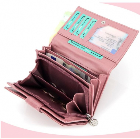 Portofel dama Jennifer Jones, 15 x 10 x 4 cm, roz [3]