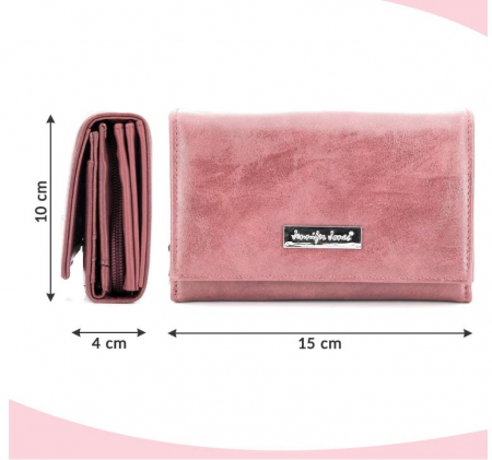 Portofel dama Jennifer Jones, 15 x 10 x 4 cm, roz [6]