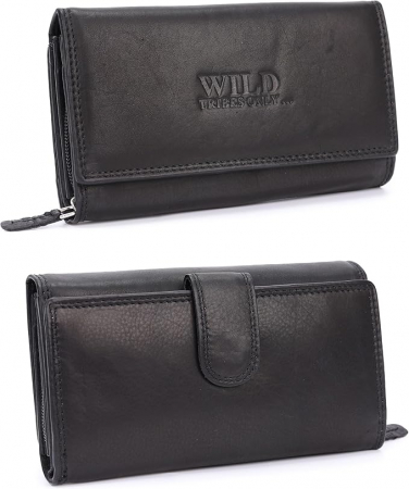 TOATE PRODUSELE - Portofel de dama Irisaa, din piele, protectie RFID, negru