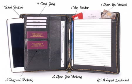 Portofel din piele CATWALK COLLECTION, cu fermoar [3]