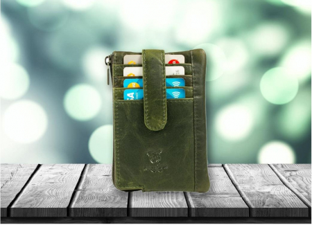 Portofel din piele MATADOR K-0111, protectie RFID, verde [7]