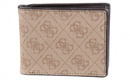 Genti si accesorii barbati - Portofel din piele pentru barbati GUESS, protectie RFID, maro