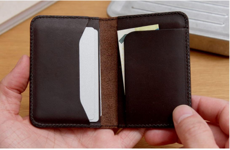 Portofel din piele tăbăcită vegetal Pack & Smooch, maro închis [4]