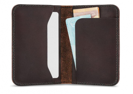 Portofel din piele tăbăcită vegetal Pack & Smooch, maro închis [3]