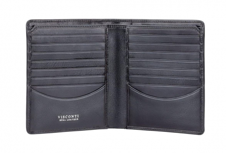 TOATE PRODUSELE - Portofel din piele Visconti Tuscany 49, protectie RFID, negru