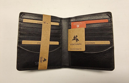 Portofel din piele Visconti Tuscany 49, protectie RFID, negru [2]