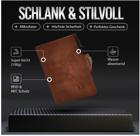 Portofel GenTo Smartlet, cu protectie RFID, maro [6]