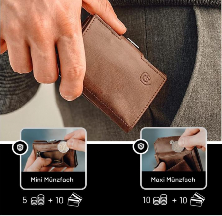 Portofel GenTo Smartlet, cu protectie RFID, maro [10]