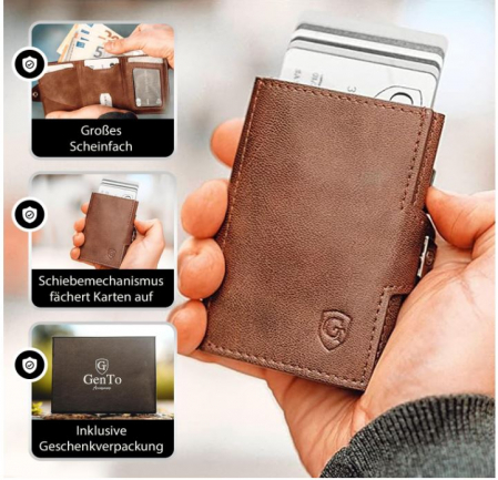 Portofel GenTo Smartlet, cu protectie RFID, maro [7]