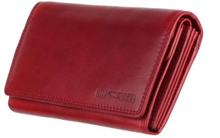Portofel pentru femei Hill Burry din piele naturală cu o mulțime de compartimente, roșu [8]