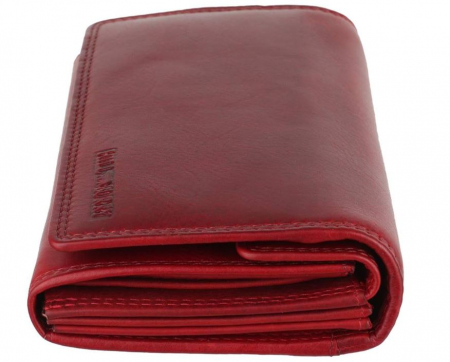 Portofel pentru femei Hill Burry din piele naturală cu o mulțime de compartimente, roșu [7]