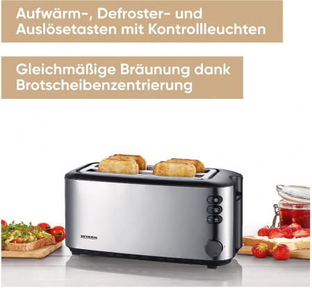 Prafjitor de pâine SEVERIN, 1400 W, oțel inoxidabil, AT 2509 [2]